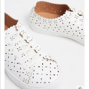 Torrid White Faux Leather Women's Sneakers Laser Cut Size 13WW